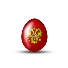 Image showing Russian coat of arms on a red egg