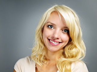 Image showing Young smiling woman portrait