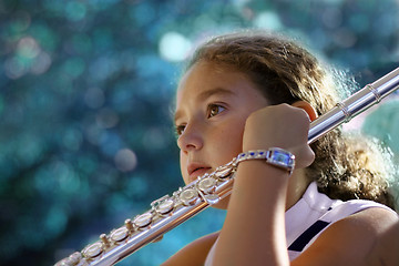 Image showing Girl with a flute