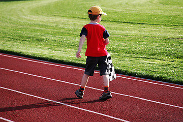 Image showing Boy on a racetrack