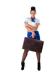 Image showing Young beautiful air hostess