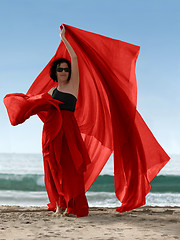 Image showing Woman on the beach