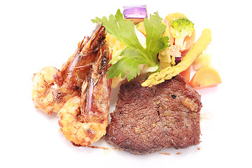 Image showing Gourmet food over a white background