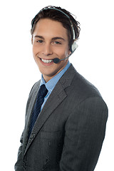 Image showing Male customer service representative smiling