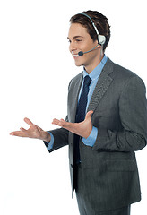 Image showing A customer support operator with a headset