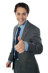 Image showing Image of a corporate man with thumbs up sign