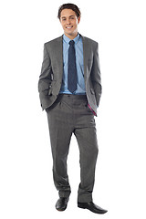 Image showing Portrait of happy smiling young businessman