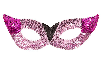 Image showing Sequined pink party mask