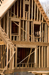 Image showing Part of a house in the framing phase of construction