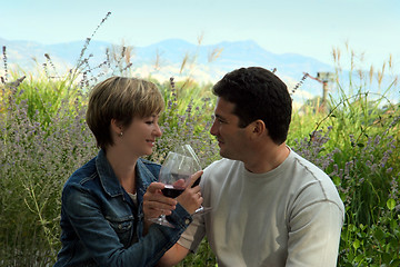 Image showing Picnic with wine