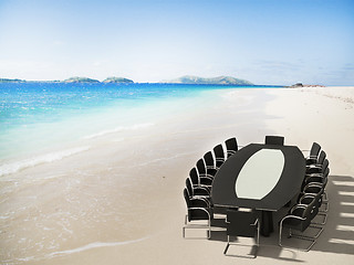 Image showing Meeting room in a tropical beach 