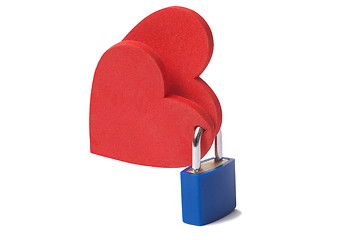 Image showing Hearts and padlock