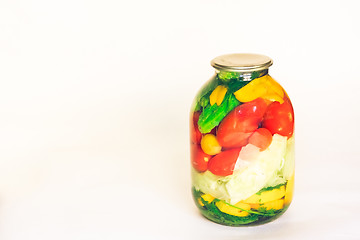 Image showing Preserved vegetables on white background