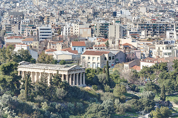Image showing View of Athens with temple of Hephaistos in foreground, Greece