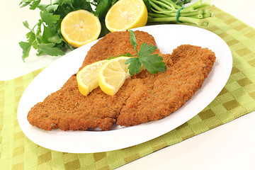 Image showing freshly fried Wiener Schnitzel