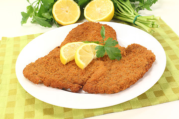 Image showing Wiener Schnitzel with lemon