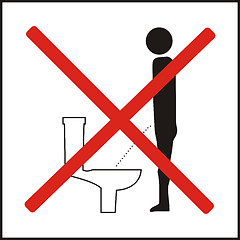 Image showing Incorrect position of urinating 3d public sign icon 
