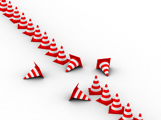 Image showing Traffic Cones. 3D illustration. Isolated, on white background 