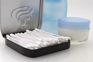 Image showing Cotton sticks skin care