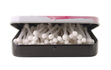 Image showing Cotton sticks in box in heap