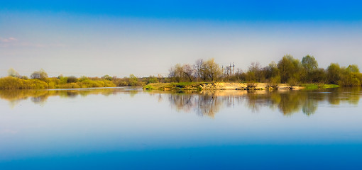 Image showing Sky reflection on lake.