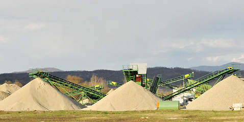 Image showing Conveyor on site at gravel pit