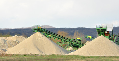 Image showing Conveyor on site at gravel pit