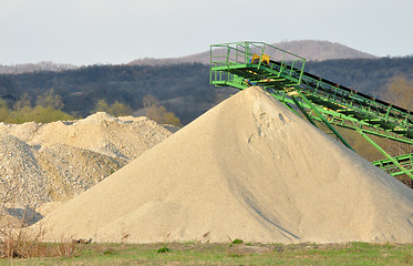 Image showing Conveyor on site at gravel pit