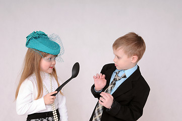 Image showing girl with large spoon