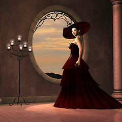 Image showing Lady in Red Dress