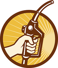 Image showing Hand Holding Gas Fuel Pump Nozzle 