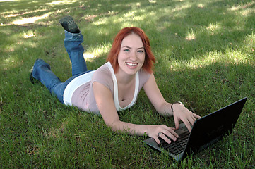 Image showing Fun with a laptop