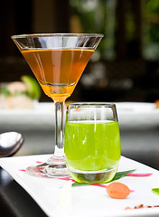 Image showing Two glasses of liqueur