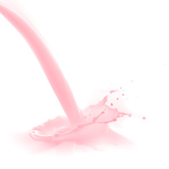 Image showing strawberry milk splash