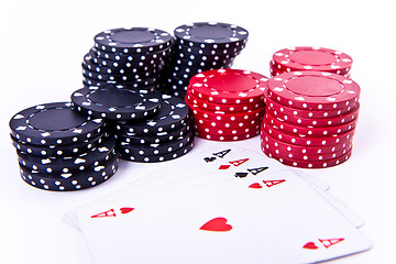 Image showing playing cards and poker chips