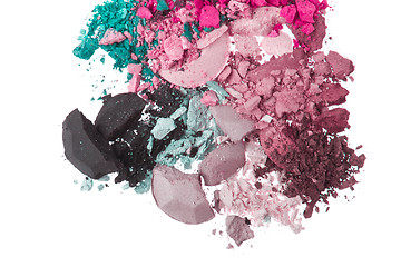 Image showing set of multicolor crushed eyeshadows