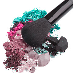 Image showing set of multicolor crushed eyeshadows