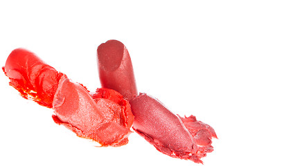 Image showing crushed lipsticks