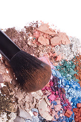 Image showing set of multicolor crushed eyeshadows