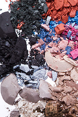 Image showing set of multicolor crushed eyeshadows