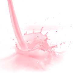 Image showing strawberry milk splash