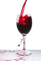 Image showing red wine glass