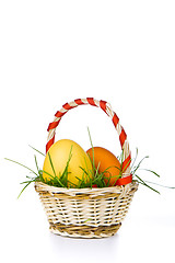 Image showing basket with easter eggs