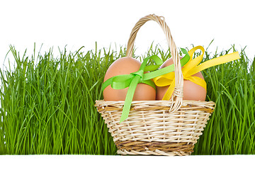 Image showing basket with easter eggs