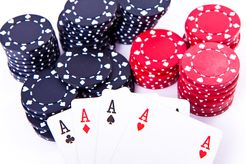 Image showing playing cards and poker chips