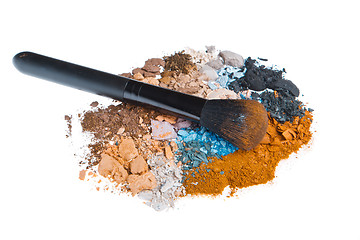 Image showing set of multicolor crushed eyeshadows