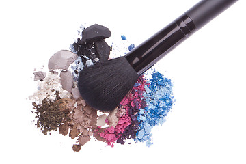 Image showing set of multicolor crushed eyeshadows