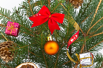 Image showing Christmas tree decorated