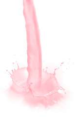 Image showing strawberry milk splash