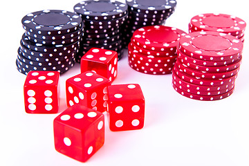 Image showing poker chips and dice